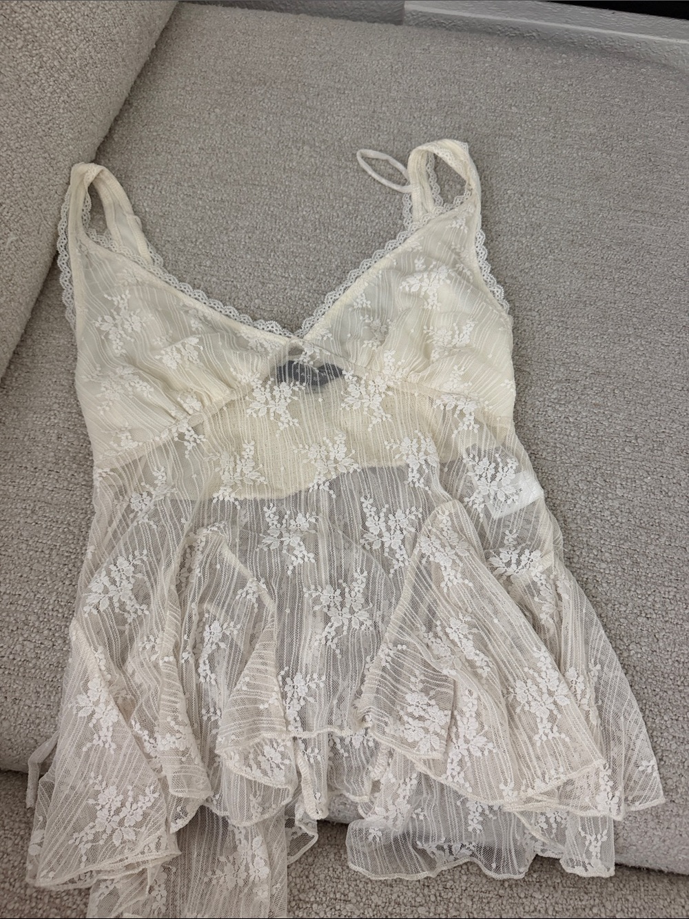 PacSun Ivory Lace Floral Sheer Chemise